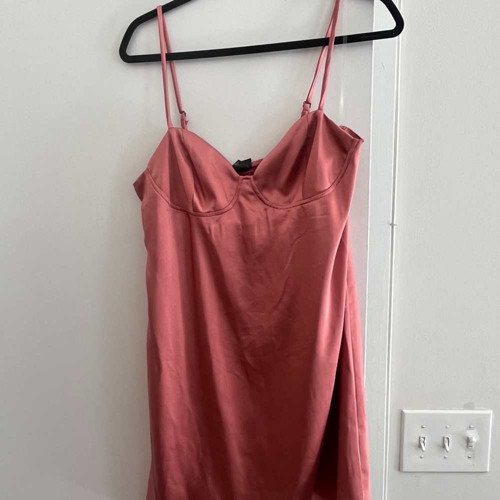 wild fable Satin Cami Dress in Dusty Rose